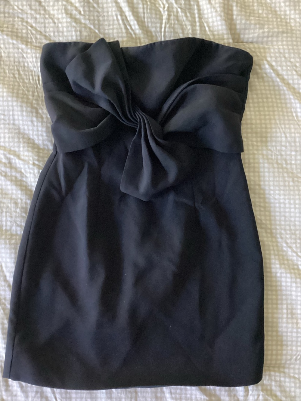 Likely Black Strapless Dress with Twisted Bow Detail